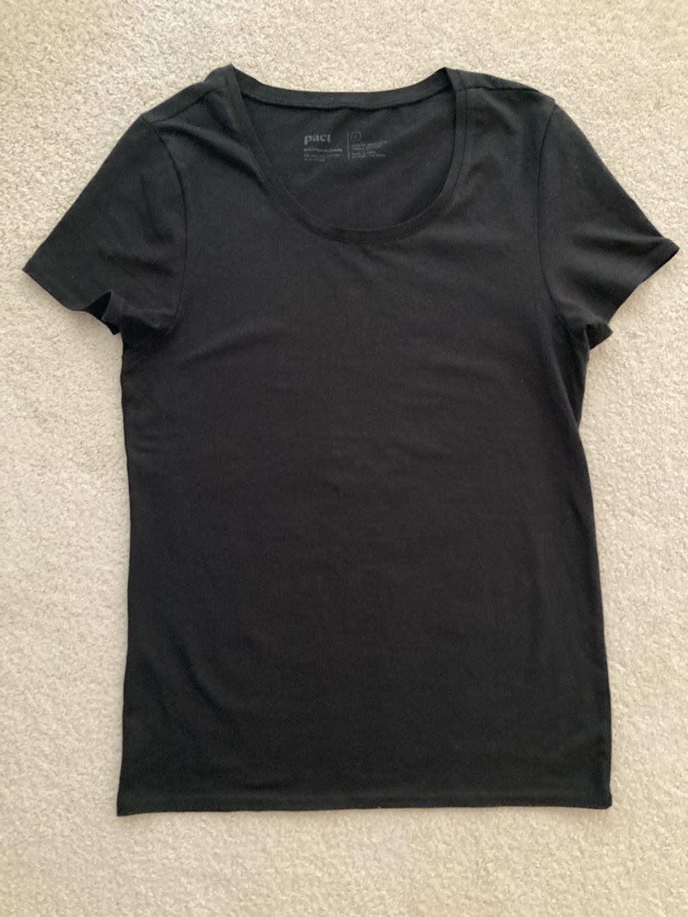 Pact organic cotton black tee